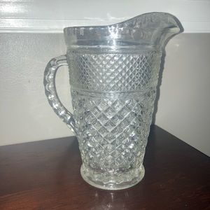 Vintage hobnail clear glass pitcher